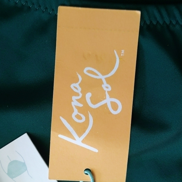 New with Tags Kona Sol Emerald Green High Coverage Hipster Bikini Size 20W/22W - Picture 3 of 9